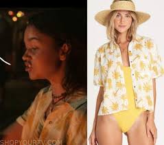 Operates as a bank holding company for first hawaiian bank that provides a range of banking services to consumer and commercial customers in the united states. Outer Banks Season 1 Episode 1 Kiara S White Yellow Hawaiian Shirt Shop Your Tv