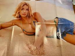 Britney Spears teen magazine poster clipping swimsuit wet jean shorts sand  Bravo - Teen Stars Forever Pinups