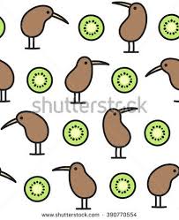 Seamless Pattern Of Kiwi Birds And Fruits Cute Simple Doodle Drawing Fruits Drawing Kiwi Fruit Tattoo Bird Illustration