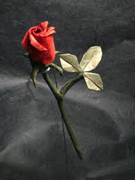 Rose Folded From One Uncut Square Of Paper With Images Origami Paper Art Origami Art Origami