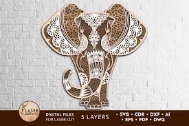 Download Multilayer Cut File Elephant For Cricut Or Laser Cut Crella