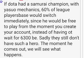 This list shows all champions as they appear in the store, along with their assigned classes, release dates and purchase costs. Lol Players Don T Switch To Dota Because There Is No Samurai Champion Like Yasuo Dotamasterrace