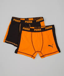 Puma Orange Black Boxer Brief Set Boys