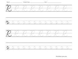 tracing worksheet cursive letter r