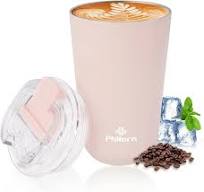 PHILORN Pink Coffee Cup - 350ml Insulated Coffee Mug with Lid, Leak-proof  Thermal Cup for Hot and Ice Drinks, Stainless Steel Vacuum Pink Double Wall  ...