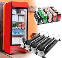 Herrnalise 12.2" x 3" SupermarketRefrigerator Shelf Automatic Pusher, 1  Pack, Beverage Shelf Glide Fridge Soda Bottle Can Organizer
