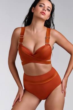 Cache Coeur Bademode in Burnt Orange, AI generated