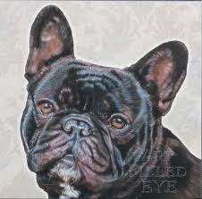 Brindle Black And Brown French Bulldog Contemporary Framed With Mat Giclee Print Of Painted Brindle Black French Bulldog Pop Pop Art Dog Portrait Wall Picture Modern Gift French Bulldog Painting Dog Pop Art French Bulldog Art