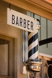 Red, white and blue barber poles. Black And White Barber Pole For Sale Google Search Barber Shop Decor Barber Shop Interior Baxter Finley