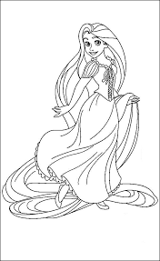 Rapunzel With Long Hair Coloring Pics Jpg 600 980 Disney Princess Coloring Pages Tangled Coloring Pages Princess Coloring Pages