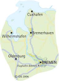 Detailed map of bremen and neighboring regions. Infos Zum Bundesland Reisegebiet Bremen