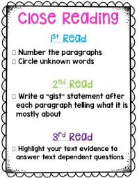 close reading road mapping anchor chart