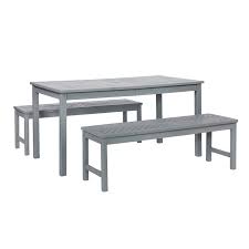 Walker edison acacia wood patio dining bench. Walker Edison Furniture Company Azw3txvingw 6 8 Person Outdoor Wood Chevron Patio Furniture Dining Set Extendable Table Bench All Weather Backyard Conversation Garden Poolside Balcony Grey Patio Furniture Accessories Patio Lawn