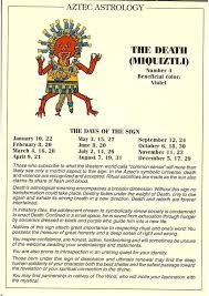 Aztec Astrology The Death Astrology
