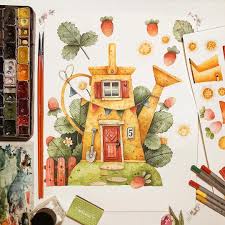 ку ку ку ку ку ку ку ку ку ку Ku Ku Odna Iz Kartinok Dlya Bolshogo I Interesnogo Proekta Ya Ochen Nadeyus Chto Vse Poluchitsya Hvatit I Cute Paintings Watercolor Illustration Whimsical Art