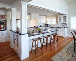 Traditional Kitchen Kitchen Peninsula Raised Ranch Design Pictures Kitchen Remodel Small Ranch Kitchen Remodel Kitchen Columns