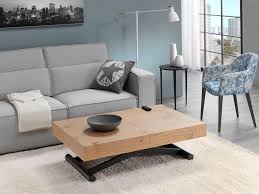 Mesa de centro convertible en comedor de 2 o 4 comensales (el tablero se despliega en 2 partes según se necesite). Mesa Centro Activa Elevable Y Extensible A Comedor Muebles Xikara