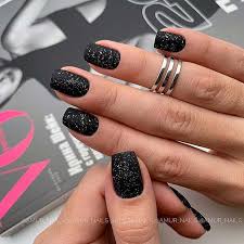 Short Black Acrylic Nails With Glitter 43 Pretty Nail Art Designs For Short Acrylic Nails Square Nail Designs Short Acrylic Nails Black Nail Designs