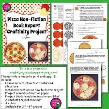 Pizza Craftivity Nonfiction Book Report Project For 3rd 6th Grades Teaches Text Features Tex Book Report Projects Book Report Biography Book Report Template