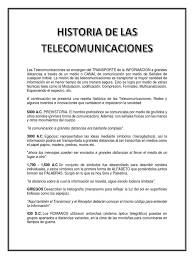 Historia De Las Telecomunicaciones Pdf Television Radio