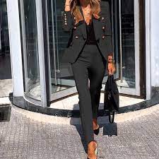 Kadın Ceket Blazer Takım Moda Rahat Bayanlar Düz Renk İki Parça Ofis Zarif Takım  Ceket Pantolon Giyin uygun fiyatlı satın alın - fiyat, ücretsiz teslimat,  fotoğraflarla gerçek yorumlar - Joom