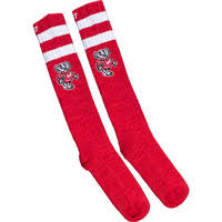 47 Brand Bucky Badger Knee High Socks Red White Uw