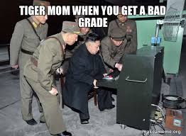 Tiger Mom When You Get A Bad Grade North Korea Not Scary Make A Meme
