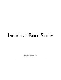 Inductive Bible Study