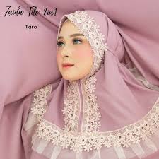 Promo Mukena Dewasa Polos Katun Renda Tile Zaida Ponco 2in1