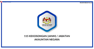 Homejawatan kerajaan malaysiajawatan kosong jabatan akauntan negara (janm). Jawatan Kosong Terkini Janm Jabatan Akauntan Negara 115 Kekosongan Permohonan Terbuka Seluruh Negeri Kerja Kosong Kerajaan Swasta