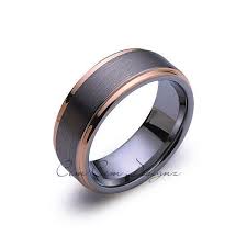 Rose Gold Tungsten Wedding Band Gray Brushed Tungsten Ring 8mm Mens Ring Tungsten Carbide Men S Band Comfort Fit Mens Wedding Rings Tungsten Carbide Wedding Bands Tungsten Mens Rings