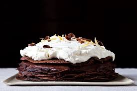 Spicy Chocolate Mousse Crepe Cake Recipe On Food52 Recipe Desserts Crepe Cake Spicy Chocolate