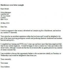 Hairdresser Cover Letter Example Cover Letter Example Letter Example Cover Letter