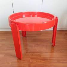 Lift top coffee table w/ hidden storage drawer&compartment living room1. 1 Of 4 Rare Vintage Plastic Round Table Mid Century Orange Table Italian Design Dal Vera Space Age Coffe Table Italy 70s Retro Taste