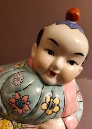 Chinese Ceramic Embossed Opium Pillow Box