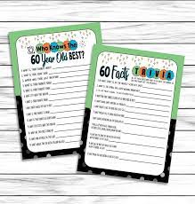 Bring the fun with guest of honor trivia. 60th Birthday Party Games How Well Do You Know The 60 Year Old Birthday Facts 60th Birthday Party 60th Birthday Decor Printable In 2021 70th Birthday Parties 60th Birthday Party Birthday Party Games