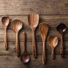 Since it's natural wood, each. Bombon Acacia Wood 7pcs Set Wooden Kitchen Utensils Wood Kitchen Utensils Wooden Utensils