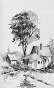 House Drawing Pencil Sketch 61 Ideas Landscape Pencil Drawings Landscape Sketch Pencil Sketches Landscape