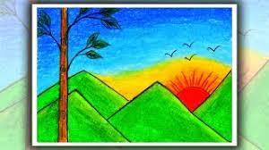 How to draw a scener. How To Draw The Sunrise Drawing Tutorial Easy