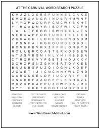 Printable word search puzzles for kids and adults. At The Carnival Printable Word Search Puzzle Word Search Addict