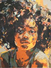 Completed canvas by numbers painting for winter display