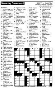We are glad you chose to visit the site and we will be happy to see you in the future! Newsday Crossword Puzzle For Mar 02 2020 By Stanley Newman Creators Syndicate