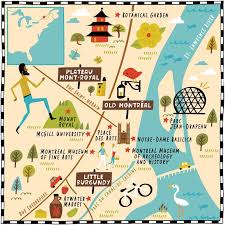 Portfolio Montreal Travel Illustrated Map Montreal