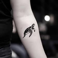 The turtle is well known for its hard shell and its ability to survive in both water and land. Sea Turtle Temporary Tattoo Sticker Ohmytat