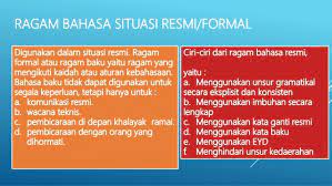 Nah, itu tadi daftar contoh atau kumpulan regular verb dan artinya yang biasa digunakan dalam bentuk verb 1 verb 2 dan verb 3 dari kata kerja. Ragam Bahasa Berdasarkan Situasi Pemakaian