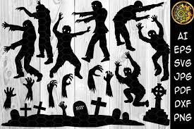 Download Halloween Zombie Silhouette Clip Art Graphic By V Design Creator Creative Fabrica SVG Cut Files