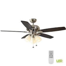 The light kit contains the light bulb sockets, and is connected to the motor via two or three simple wires. Hampton Bay Rockport 52 In Led Brushed Nickel Ceiling Fan With Light Kit 51750 The Home Depot