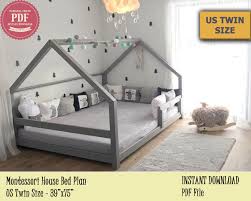Montesori bed plans pdf free. Montessori Bed Twin Bed Plan Toddler Bed House Bed Frame Diy Wooden Floor Bed For Kids Bedroom Exc Toddler House Bed Toddler Bed Frame Toddler Bedrooms