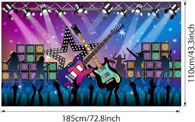Ob mottoparty, der unabhängigkeitstag am 4. Grosse Stoff Rock Star Urlaub Party Hintergrund Banner Fur Rock N Roll Party Dekorationen 72 8 X 43 3 Zoll Rock Star Banner Hintergrund Karaoke Party Dekoration Zubehor Party Dekoration Spielzeug
