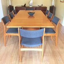 Seating capacity when fully collapsed: Danish Modern Dining Set With 8 Newly Upholstered D Scan Chairs Epoch